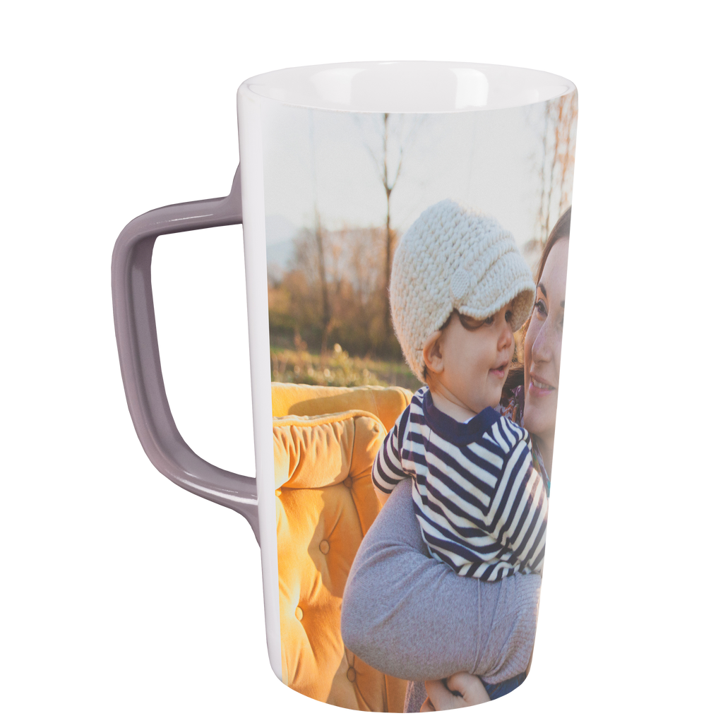 A Café Photo Mug from Fuji Personalized Photo Products with a photo of a woman holding a baby.