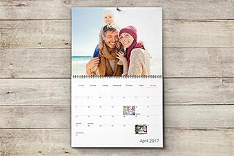 Customized high-quality Photo Book Press custom photo wall calendar with a personal photo for April 2017.