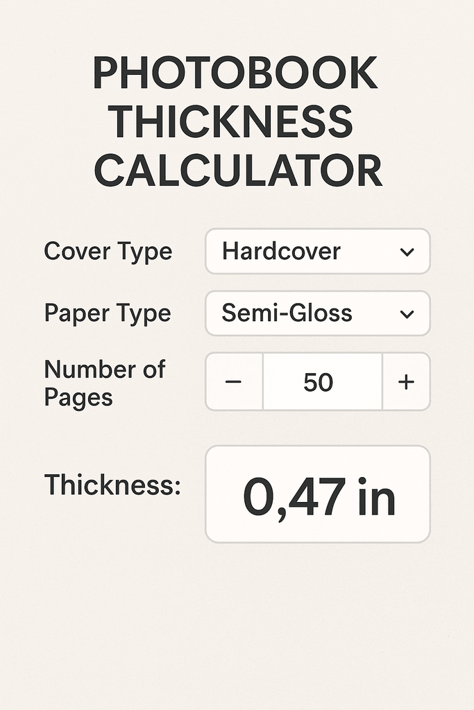Photobook Thickness Calculator | Find the Perfect Spine Size - Photo Book Press
