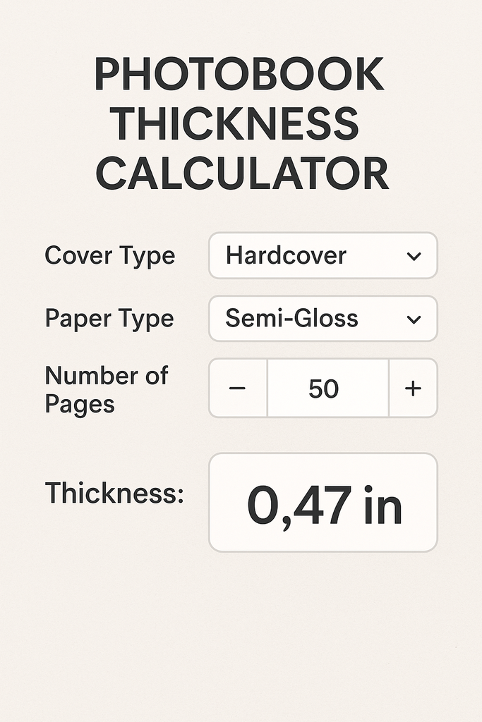 Photobook Thickness Calculator | Find the Perfect Spine Size