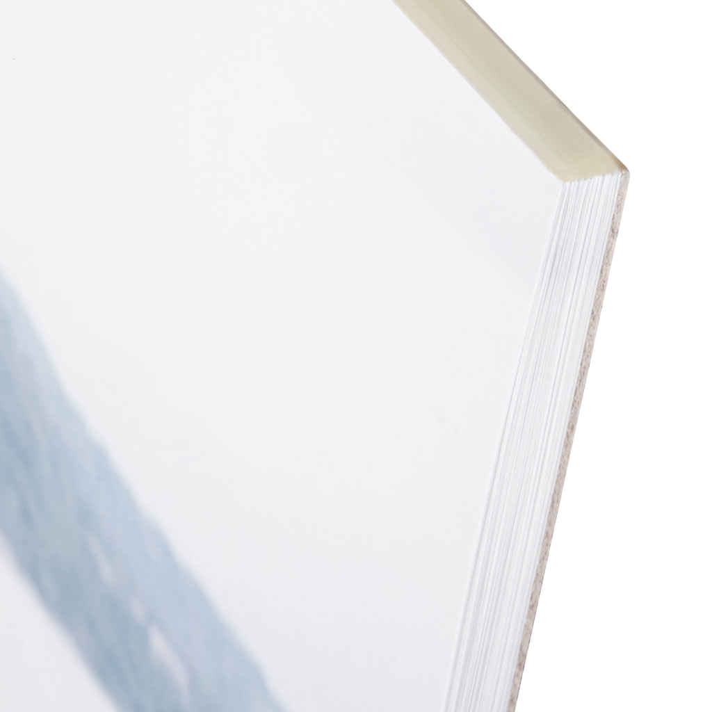 An open Fuji Personalized Photo Products FSC-certified Notepad Planner with a photo of a lake.