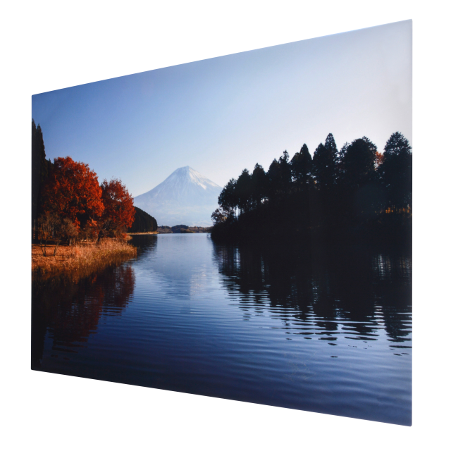 A view of Mt. Fuji from a lake captured on vibrant Fuji Personalized Photo Products Metal Prints.